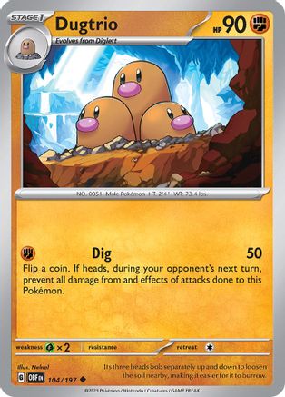 Dugtrio 104/197 - SV03 Obsidian Flames