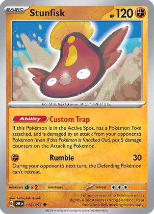Stunfisk 112/197 - SV03 Obsidian Flames Reverse Holofoil