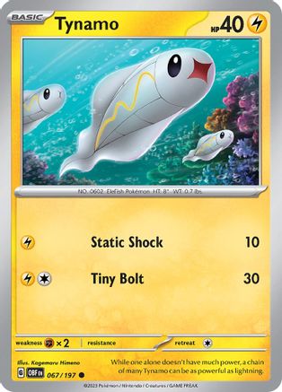 Tynamo 067/197 - SV03 Obsidian Flames Reverse Holofoil