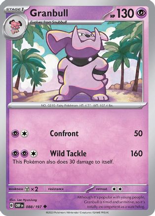 Granbull 088/197 - SV03 Obsidian Flames