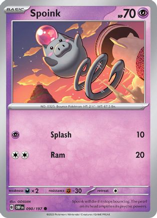 Spoink 090/197 - SV03 Obsidian Flames