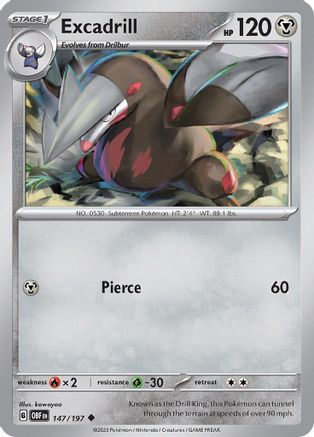 Excadrill 147/197 - SV03 Obsidian Flames Reverse Holofoil