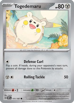 Togedemaru 151/197 - SV03 Obsidian Flames Reverse Holofoil