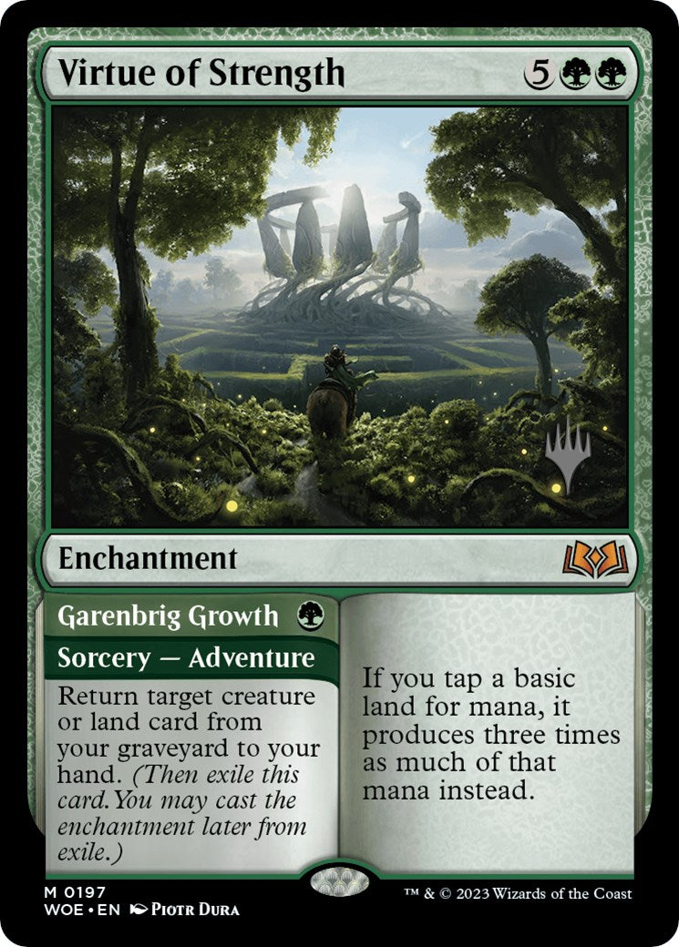 Virtue of Strength // Garenbrig Growth (PPWOE-197) - Wilds of Eldraine Promos Foil