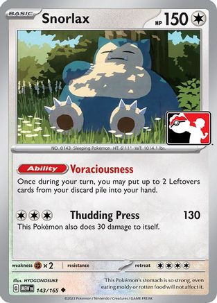 Snorlax 143/165 - Prize Pack Series Three