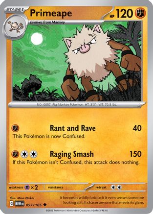 Primeape 057/165 - SV Scarlet & Violet 151 Reverse Holofoil