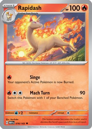 Rapidash 078/165 - SV Scarlet & Violet 151 Reverse Holofoil