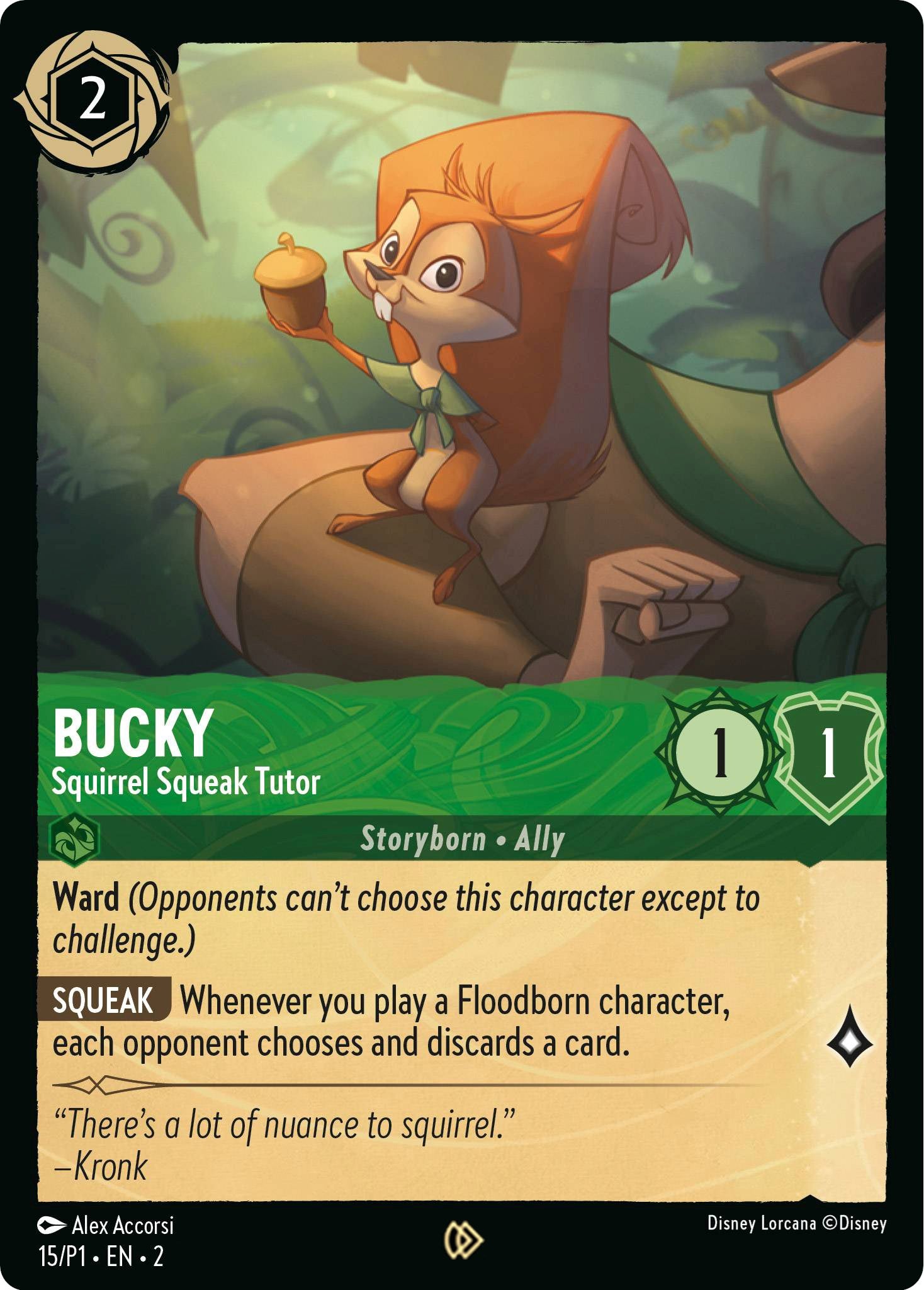 Bucky - Squirrel Squeak Tutor (15) - Disney Lorcana Promo Cards Cold Foil