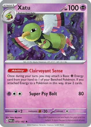 Xatu 072/182 - SV04 Paradox Rift Reverse Holofoil