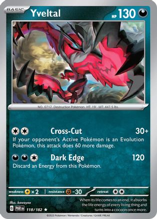 Yveltal 118/182 - SV04 Paradox Rift Reverse Holofoil