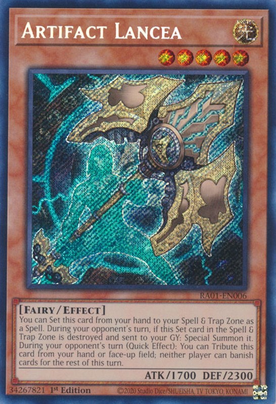 Artifact Lancea (Secret Rare) (RA01-EN006) - 25th Anniversary Rarity Collection 1st Edition