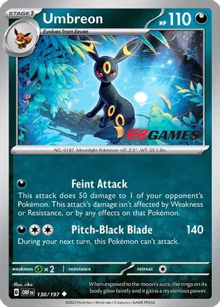 Umbreon (EBGames Exclusive) 130/197 - Miscellaneous Cards & Products Reverse Holofoil