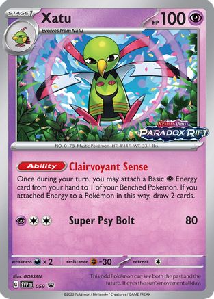 Xatu (Prerelease) 059 - SV Scarlet & Violet Promo Cards Holofoil