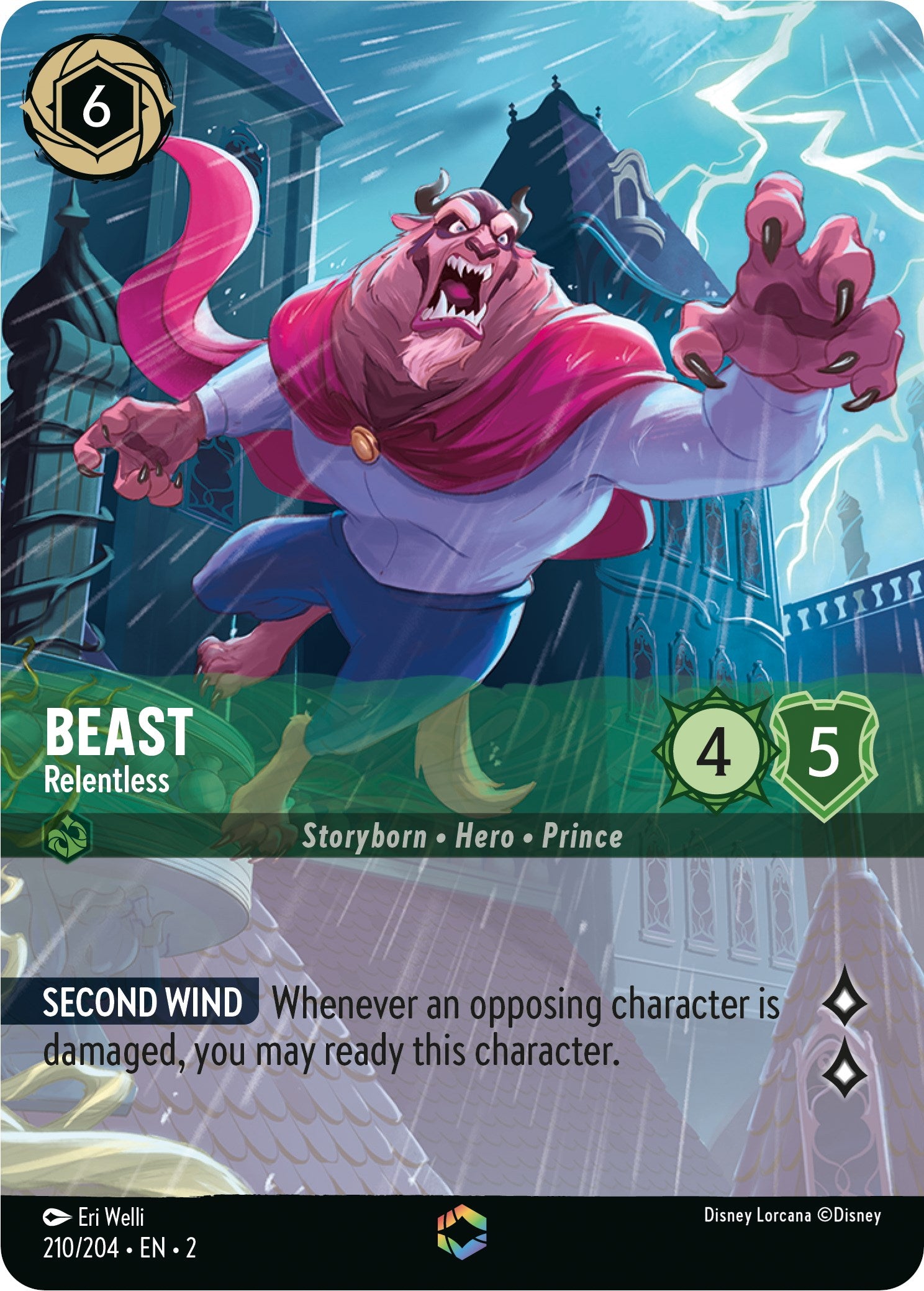 Beast - Relentless (Enchanted) (210/204) - Rise of the Floodborn Holofoil