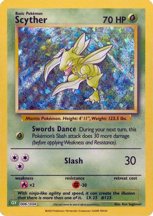 Scyther 006/034 - Trading Card Game Classic Holofoil