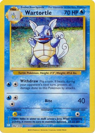 Wartortle 002/034 - Trading Card Game Classic Holofoil