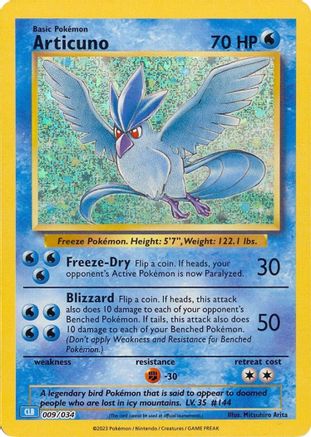 Articuno 009/034 - Trading Card Game Classic Holofoil