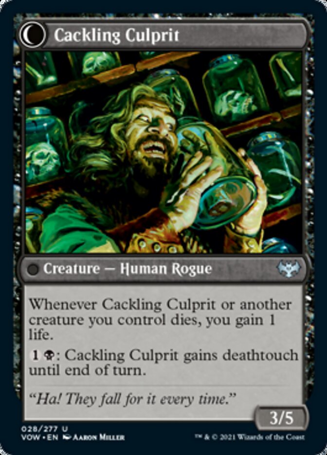 Panicked Bystander // Cackling Culprit (VOW-028) - Innistrad: Crimson Vow: (Double Faced Transform) Foil