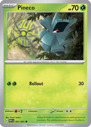 Pineco 001/091 - SV Paldean Fates Reverse Holofoil