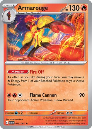 Armarouge 015/091 - SV Paldean Fates Reverse Holofoil