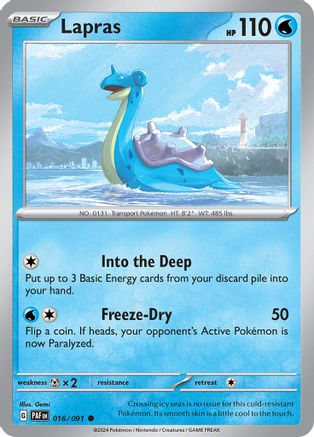 Lapras 016/091 - SV Paldean Fates Reverse Holofoil