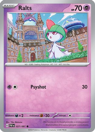 Ralts 027/091 - SV Paldean Fates Reverse Holofoil