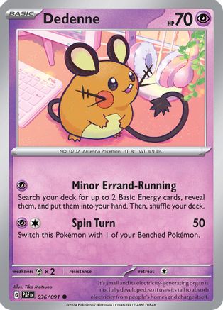Dedenne 036/091 - SV Paldean Fates Reverse Holofoil