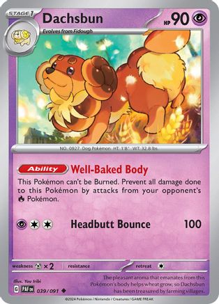 Dachsbun 039/091 - SV Paldean Fates Reverse Holofoil