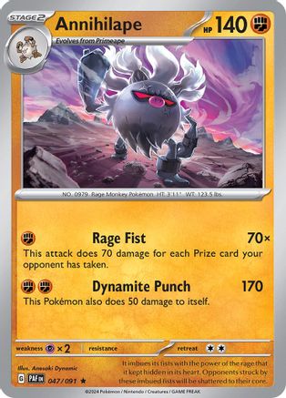 Annihilape 047/091 - SV Paldean Fates Reverse Holofoil