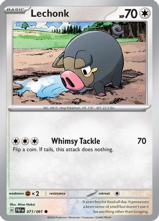 Lechonk 071/091 - SV Paldean Fates Reverse Holofoil