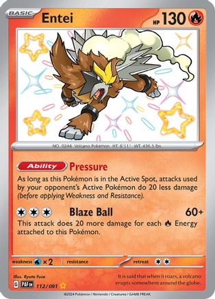 Entei 112/091 - SV Paldean Fates Holofoil