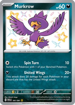 Murkrow 181/091 - SV Paldean Fates Holofoil