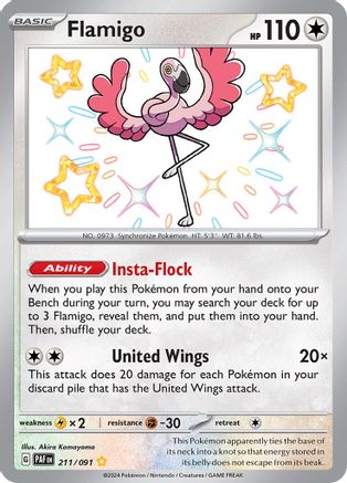 Flamigo 211/091 - SV Paldean Fates Holofoil