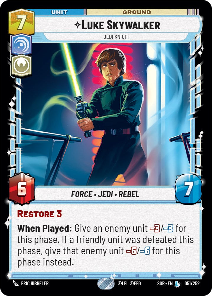 Luke Skywalker - Jedi Knight (051/252) - Spark of Rebellion Foil