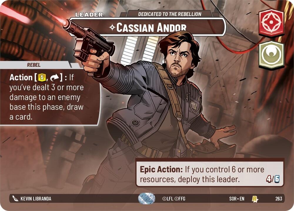 Cassian Andor - Dedicated to the Rebellion (Showcase) (263) - Spark of Rebellion Foil