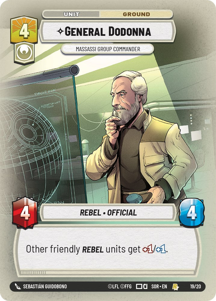 General Dodonna - Massassi Group Commander (19/20) - Spark of Rebellion Weekly Play Promos