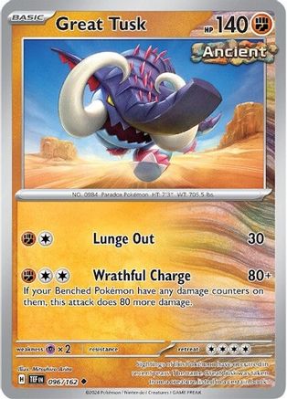 Great Tusk 096/162 - SV05 Temporal Forces Reverse Holofoil