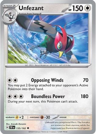 Unfezant 135/162 - SV05 Temporal Forces Reverse Holofoil