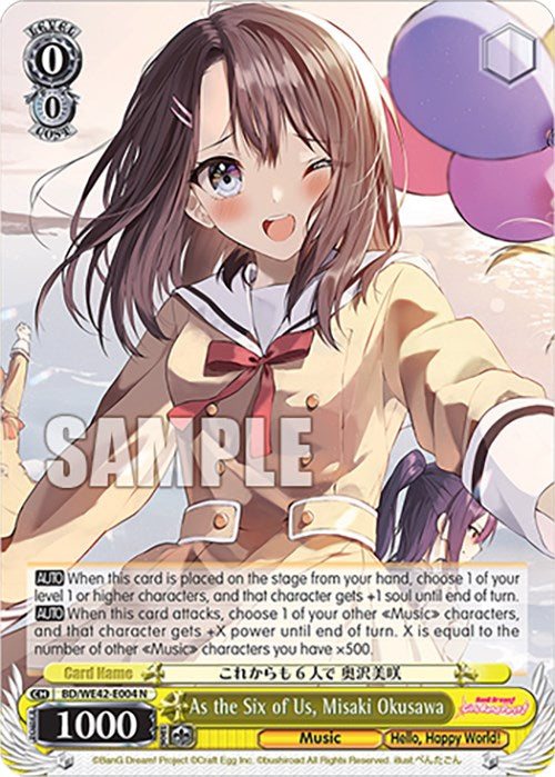 As the Six of Us, Misaki Okusawa (BD/WE42-E004 N) - BanG Dream! Girls Band Party! Countdown Collection Premium Booster