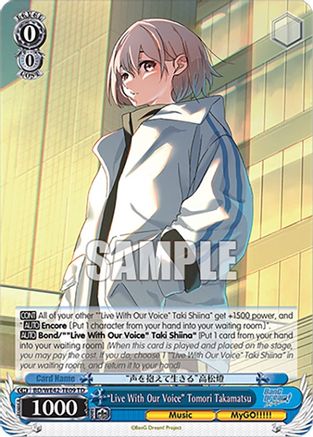 "Live With Our Voice" Tomori Takamatsu (BD/WE42-TE09 TD) - BanG Dream! Girls Band Party! Countdown Collection Premium Booster