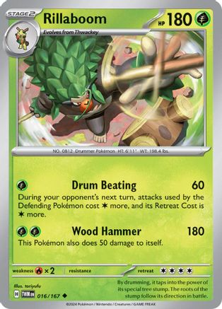 Rillaboom 016/167 - SV06 Twilight Masquerade Reverse Holofoil
