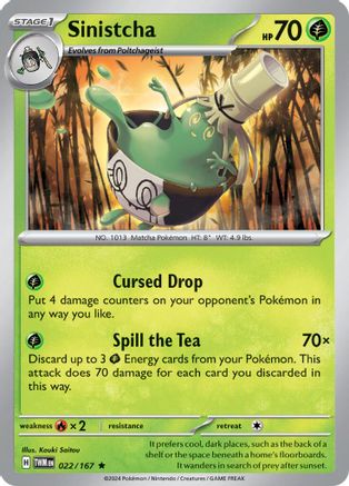 Sinistcha 022/167 - SV06 Twilight Masquerade Reverse Holofoil
