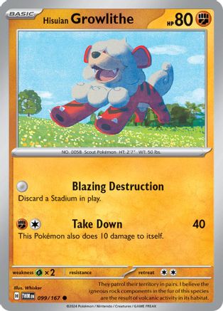 Hisuian Growlithe 099/167 - SV06 Twilight Masquerade Reverse Holofoil