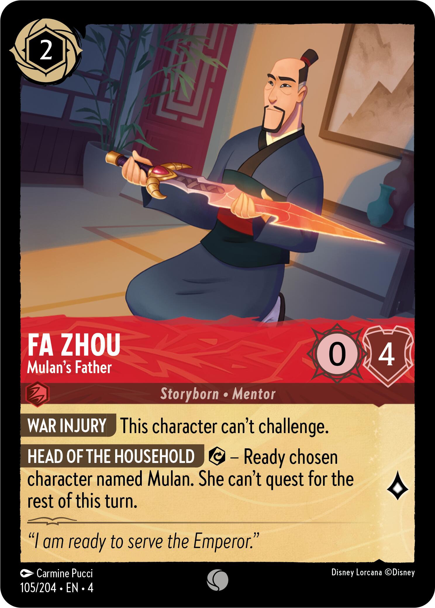 Fa Zhou - Mulan's Father (105/204) - Ursulas Return