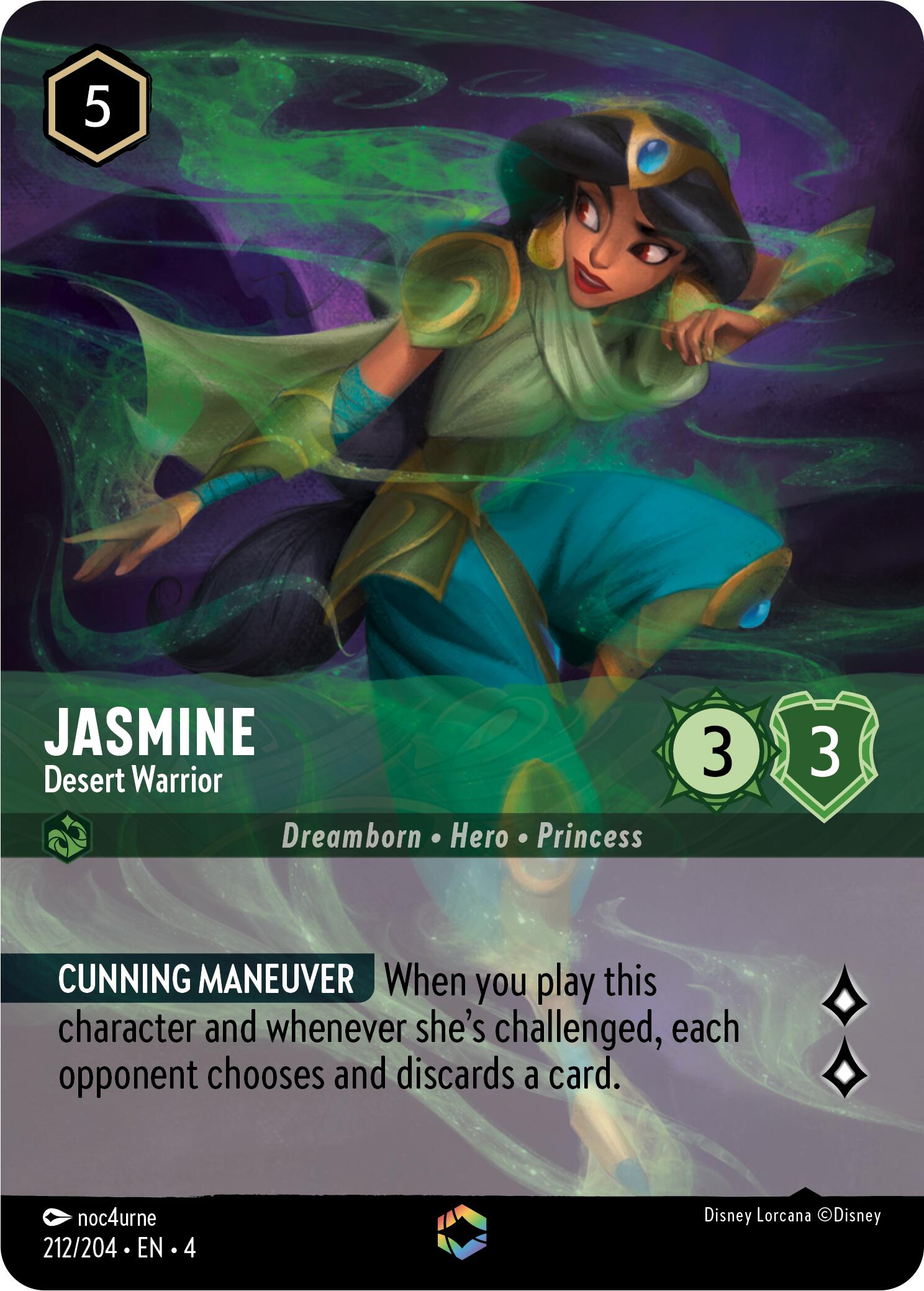 Jasmine - Desert Warrior (Enchanted) (212/204) - Ursulas Return Holofoil