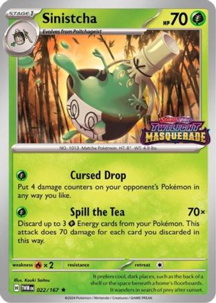 Sinistcha (Prerelease) 022/167 - SV Scarlet & Violet Promo Cards Holofoil