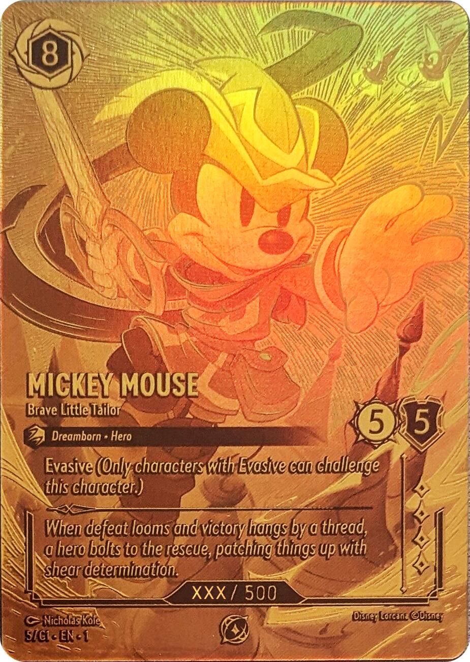 Mickey Mouse - Brave Little Tailor (Serial Numbered) (5) - Disney Lorcana Promo Cards
