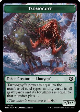 Tarmogoyf (Ripple Foil) // Saproling Double-Sided Token (M3C-22 // 21) - Modern Horizons 3 Commander Foil