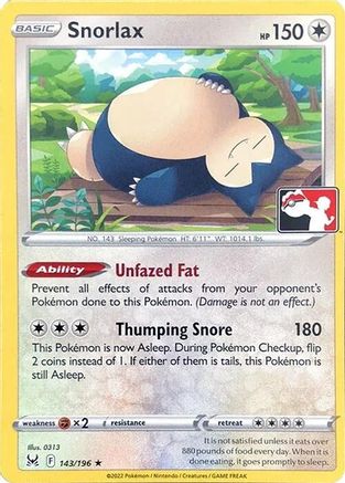 Snorlax 143/196 - Prize Pack Series Cards
