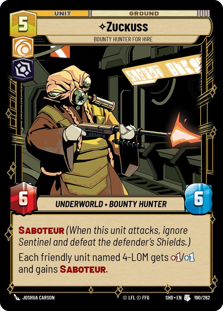 Zuckuss - Bounty Hunter for Hire (190/262) - Shadows of the Galaxy